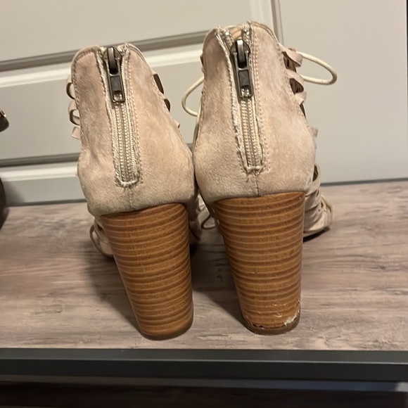 Fun lace up open toed booties. - Picture 2 of 3